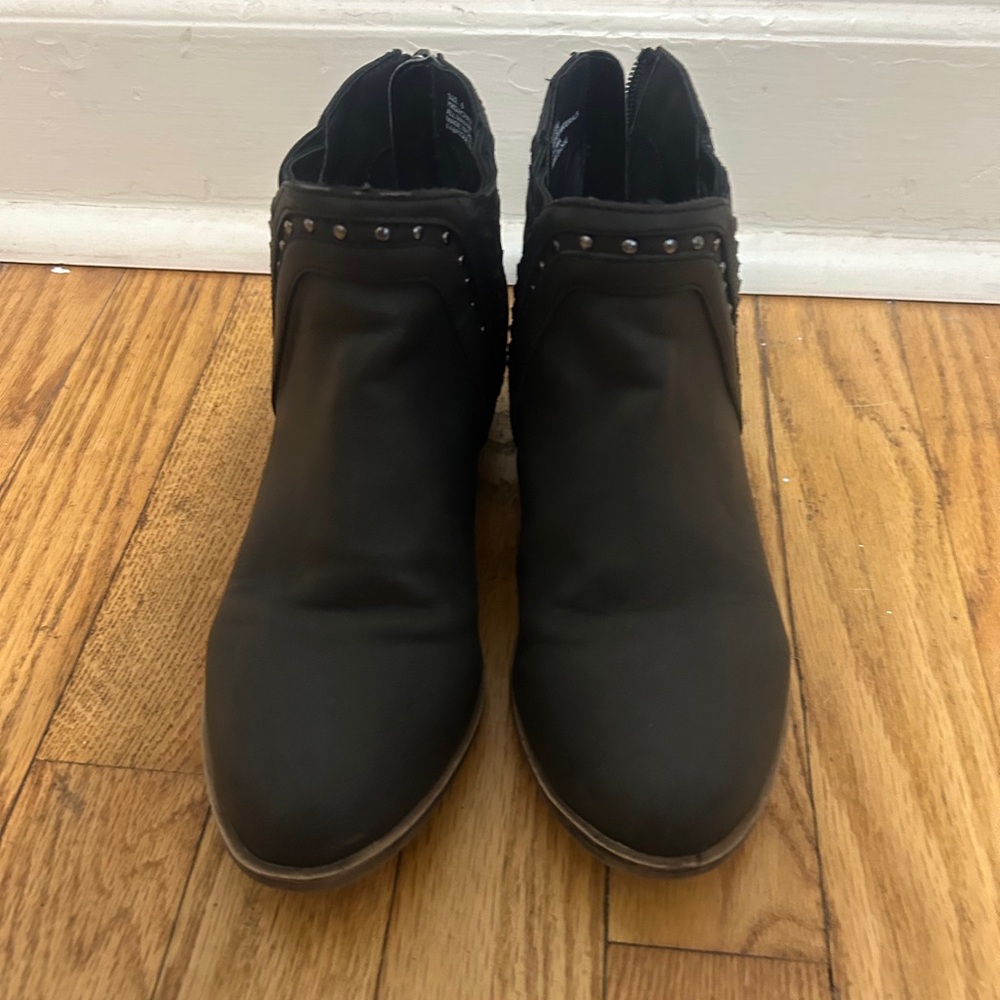 Maurices Black Ankle Boots with Stud Accents
